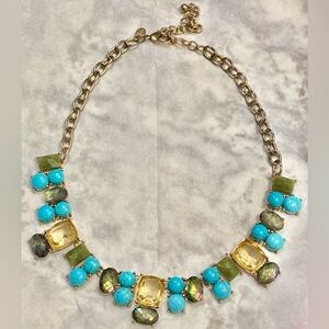 Chico's Turquoise and Gold Statement Necklace